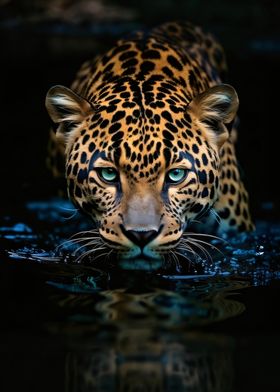 Leopard with Blue Eyes