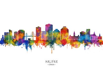 Halifax Skyline Watercolor