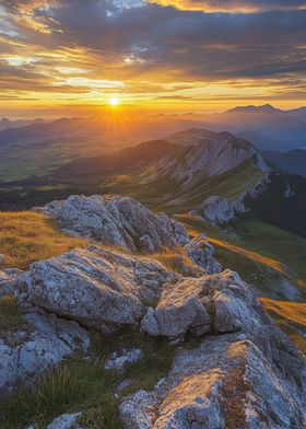 Mountain Sunset Landscape