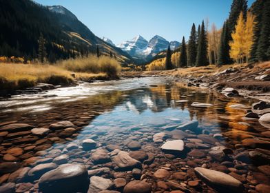 Mountain River Reflection