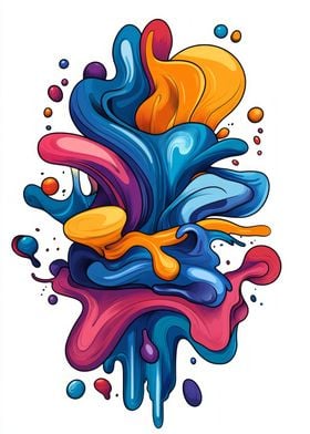 Abstract Colorful Splashes