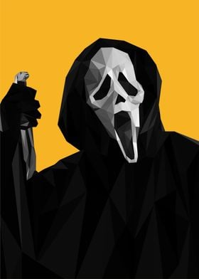 Ghostface Low Poly Art