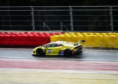 Yellow Lamborghini Race Car