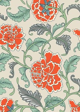 Floral Pattern with Peonies