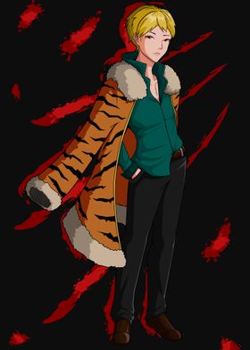 Anime Character in Tiger Print Coat