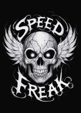 Speed Freak Skull with Wings