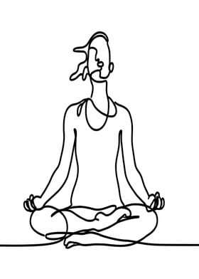 One Line Yoga Illustration