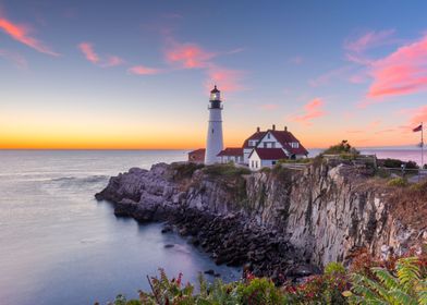  Portland Maine Lighthouse at Sunset