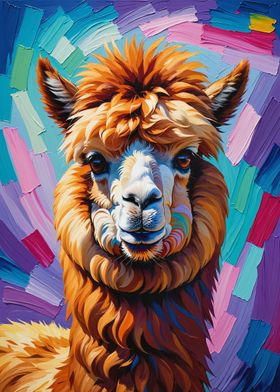 Smiling Alpaca Painting