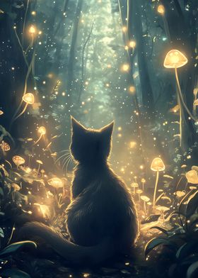 Cat in Enchanted Forest