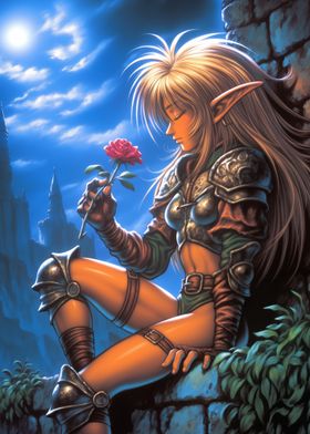 Elf Warrior with Rose