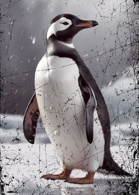 Penguin in Snowstorm