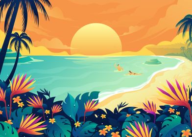 Tropical Sunset Beach