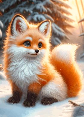 Cute Fox in Winter