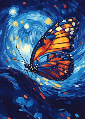 Butterfly in Starry Night