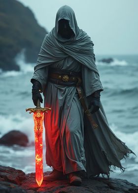 Hooded Warrior with Sword