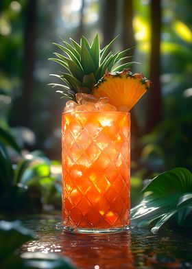 Pineapple Cocktail in Jungle