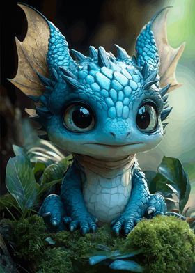 Cute Blue Dragon