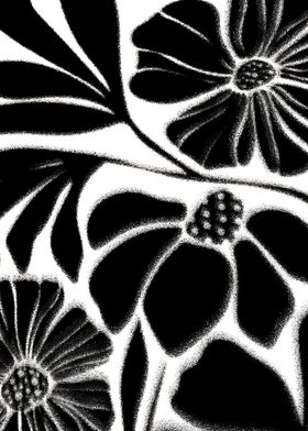 Black and White Floral Pattern