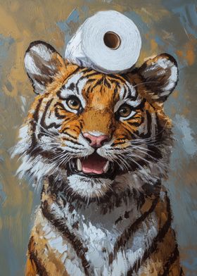 Tiger with Toilet Paper