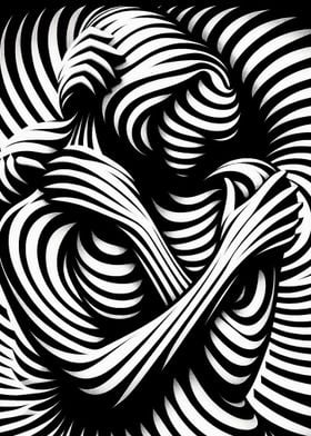 Abstract Black and White Figure