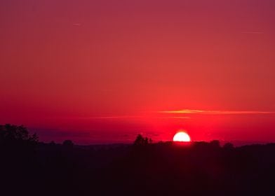 Fiery Sunset Landscape