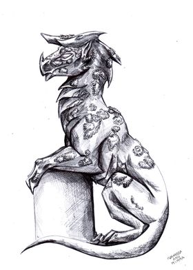 Dragon gargoyle sketch