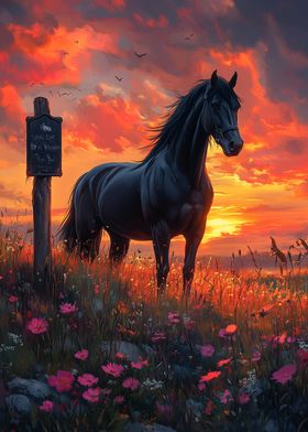 Black Horse Sunset