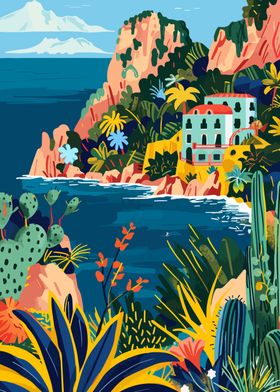 Capri Italy Minimalist Illustration