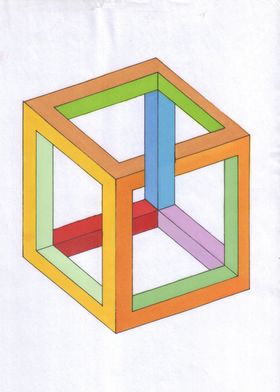 Impossible Cube Illustration