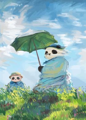 Panda Under Umbrella