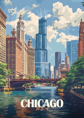 Chicago Skyline Poster