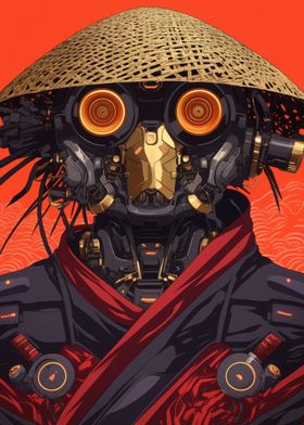 Cyberpunk Samurai Robot