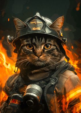 Firefighter Cat