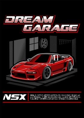 Red Honda NSX Dream Garage