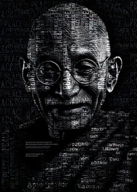 Gandhi Portrait in Words