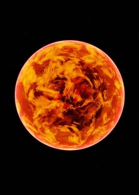 Fiery Planet in Space