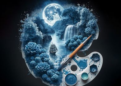 Blue Moon Landscape