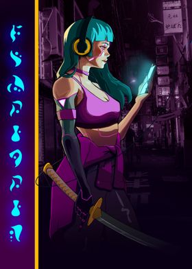 Cyberpunk Samurai Girl