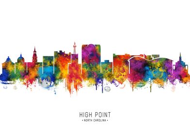 High Point Skyline Watercolor