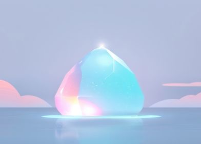 Glowing Crystal on Water