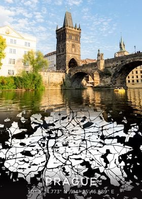 Prague Bridge & City Map