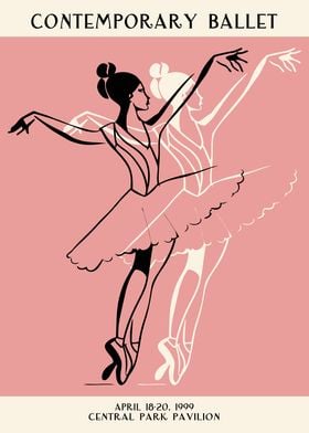 Retro Ballet Poster