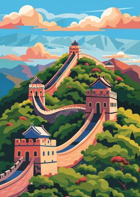 Great Wall of China Illustration