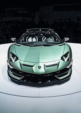 Green Lamborghini Aventador