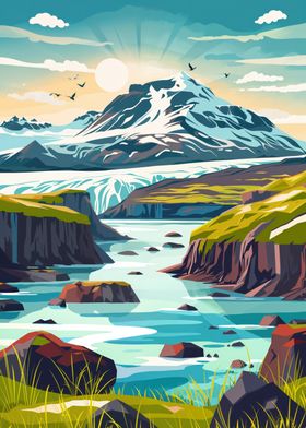 Iceland travel poster