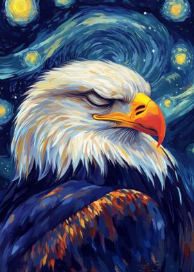 Eagle in Starry Night