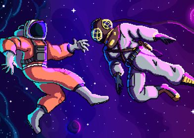 Pixel Art Space Explorers