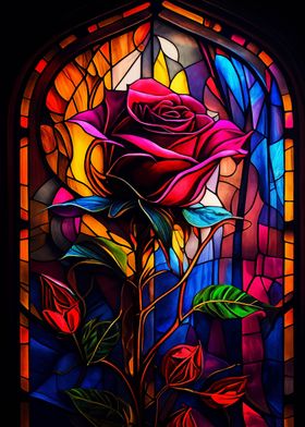 Stained Glass Rose