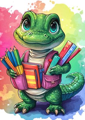 Cute Alligator Student